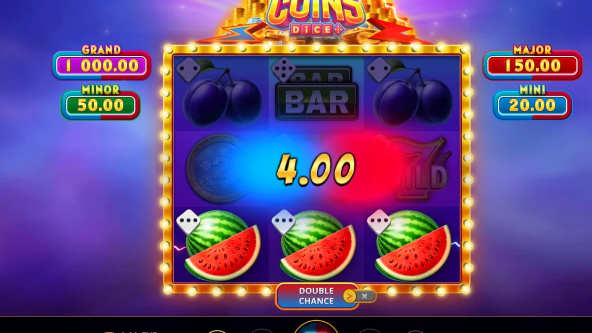 Tampilan layar permainan slot Magnetic Coins Dice pada perangkat seluler
