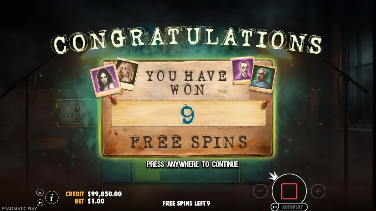 Tampilan layar slot Sanatorium Secrets dengan tema rumah sakit jiwa yang mencekam